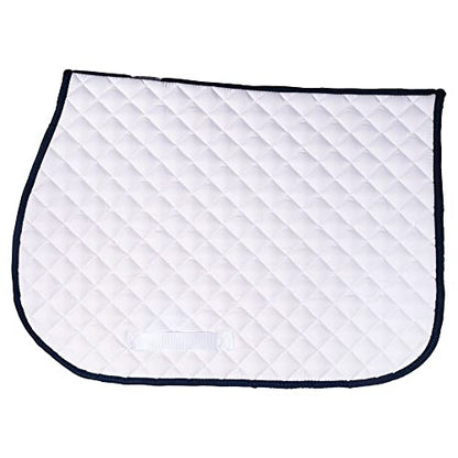 Dura-Tech White All Purpose Horse Saddle Pad | Versatile Use | Comfort Padding | Breathable Design | Secure Fit | Perfect Dimensions - color: WHITE NAVY