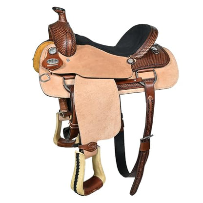 HILASON Dark Brown Western Roping Saddle Hand Tooled