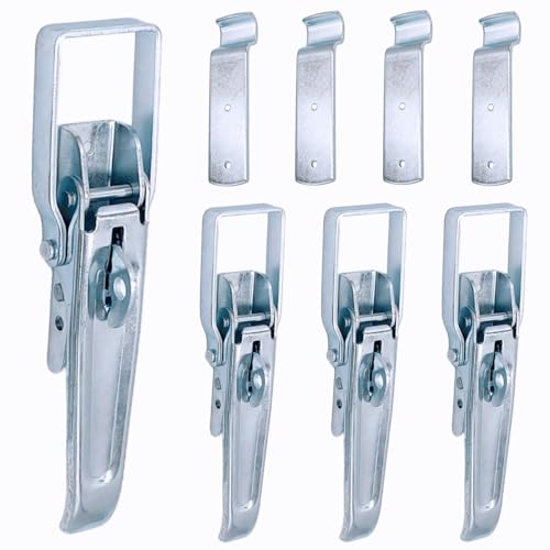 4Pcs Trailer Gate Latch Handle Parts, RV Trailer Lift Gate Latches, Utility Trailer Tailgate Latch Replacement Accessories for RV Camper Caravan - color: Silver-4
