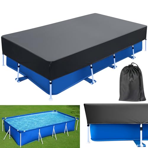 177 x 87 Rectangle Pool Covers Drawstring 14 ft for 178 x87 Rectangular Frame Solar Swimming Pools 14 x 7 ft Durable Heavy-Duty Winter Dust Proof Rain Proof Garden Outdoor Above Ground Pools Cover - size: 177 x 87 in