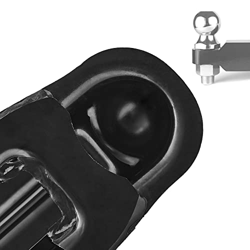 Lonffery 4 Pack Black Recessed D-Ring Tie Down Anchors and Adjustable Trailer Coupler