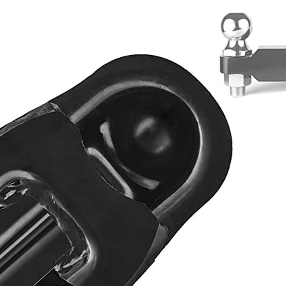 Lonffery 4 Pack Black Recessed D-Ring Tie Down Anchors and Adjustable Trailer Coupler