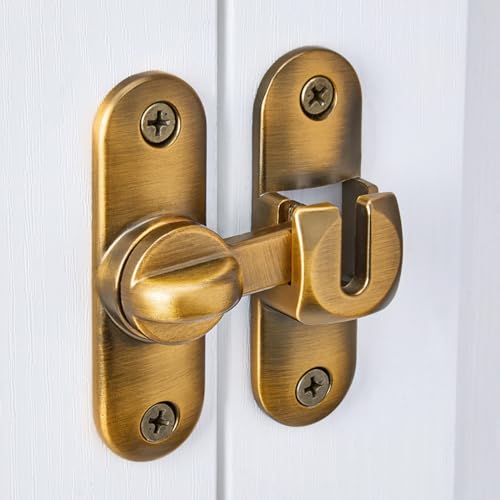 Brass 90/180 Degree Barn Door Latches,Flip Gate Lock - color: Brass