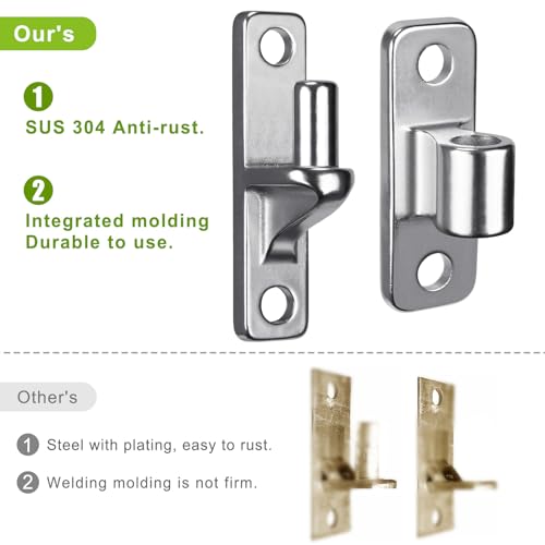 Insaga 304 Stainless Steel Gate Hinges 4 Pack, Heavy Duty Wall Mount Hinges with 5/8" Pin, One-Piece Casting Farm & Chain Link Fence Gate Hardware - color: Silver-SS-4Pack