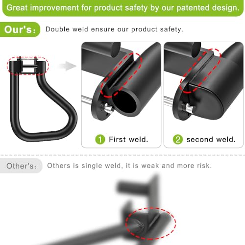 SELEWARE Dip Bar Attachment for Power Rack, 2 x 2 Tube, Multi Grip Handle - color: Solid Dip Bar Attachment for 1" Hole of 2x2 inch Rack