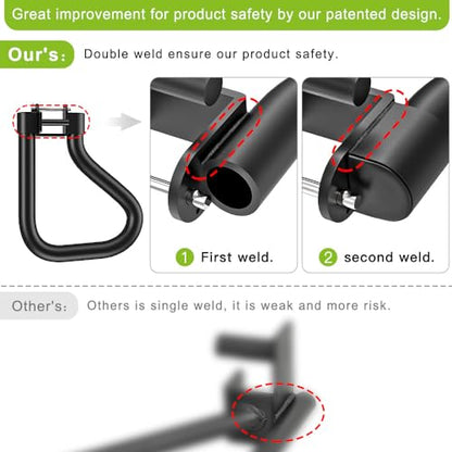 SELEWARE Dip Bar Attachment for Power Rack, 2 x 2 Tube, Multi Grip Handle - color: Solid Dip Bar Attachment for 1" Hole of 2x2 inch Rack