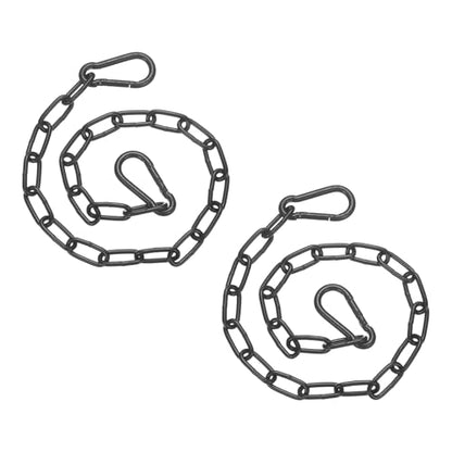 PATIKIL 2 Pcs Gate Chain Lock, 18 in x 3mm Chain Dia Alloy Steel Hanging Chain Lock with 2 Open Clasps for Stall Barn Fence Gate Hammock Swing Punching Bags Sandbag Yoga Gym, Black - size: 18inch x 3mm