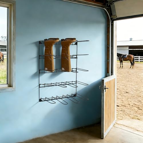 5-Tier Wall Mounted Saddle Pad Rack with 20 Hooks for Stable Storage