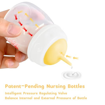 Pet Feeding Bottle and Syringes,60ml Nursing Bottle, 3 Sizes Nipples with Ventilation Valve Resistant Tearing Perfect for Puppies, Kittens, Small Wildlife (Yellow) - color: Yellow