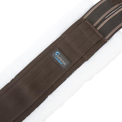 Shires Fleece Lined Girth - color: Brown/White, size: 46"