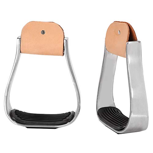 Western Stirrups 1 Pair Stirrups Non Slip Aluminum Horse Stirrups Horse Riding Stirrups Stirrups for Saddle Western English Stirrups with Anti Slip Estribos