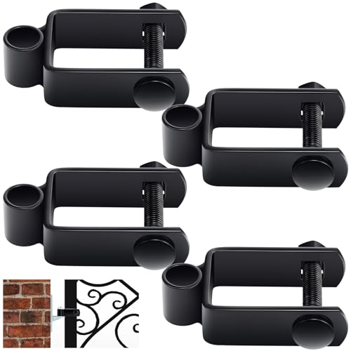 Hicarer 4 Pcs 1-1/2" x 1-1/2" x 5/8" Square Post Female Gate Hinge with Nut and Bolt, Chain Link Fence Frame Post Female Black Galvanized Steel Hinge for Repairing and Replacing Fence Gate