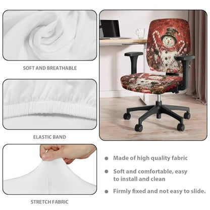 Christmas Snowman Candy Office Chair Covers Stretchable Office Chair Seat Cover 2 Piece Washable Gaming Chair Cover Universal Fit Most Wheelchairs Computer Chairs Gaming Chair - color: Christmas Snowman Candy