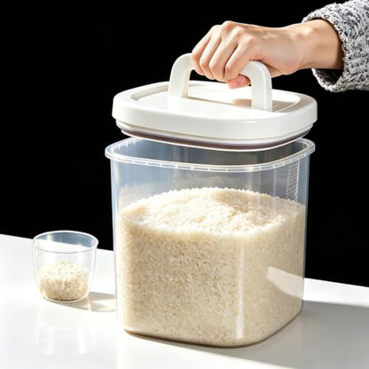 10L Rice Storage Container with Measuring Cup & Brush - color: LG-10KG