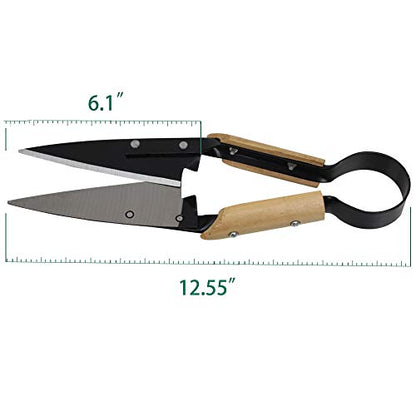Single Bow Sheep Shears, Heavy Duty 6.1-Inch Carbon Steel Blade, 12.5-Inch Long Hand Shears for Sheep, Alpaca, Goat, Rabbit, Horse & Dog, Farm Grooming Scissors (Black) - color: Black