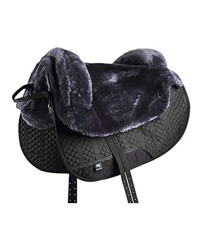 Engel Sheepskin Lined Bareback Pad - Western - color: black charcoal