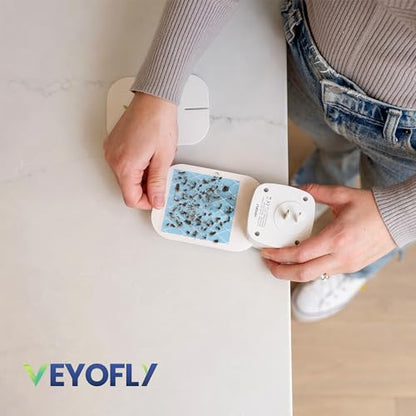 VEYOFLY Official Refill Fruit Fly Traps Indoor, Gnat Trap | 5-Pack | Slide-in refills, fits your trap, strong adhesive traps fruit flies & gnats, no mess, easy to replace, insects hidden - color: White, size: 5 Refills
