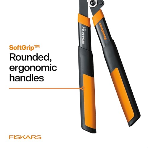 Fiskars 18” PowerGear2 Garden Bypass Loppers, 1.5" Capacity Tree Trimmer | Compact Branch Cutter, Multiplies Power for Easier Pruning, Heavy-Duty & Sharp Steel Blade with Low-Friction Coating - style: 18 in
