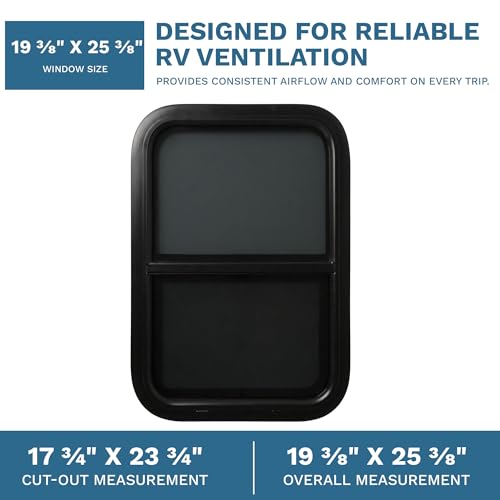 ProCamp RV Window 18x24 | Vertical Slider, Screen & Trim Ring