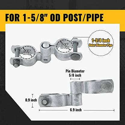 VIVIDA 1-5/8" Chain Link Gate Hinge Kit, Fence Pipe Gate Hinge, 4 Set - color: Silver (4 Set), size: 1-5/8