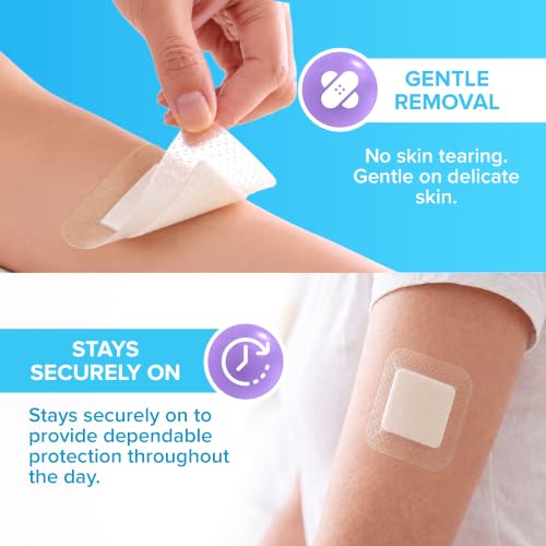 50Pcs Silicone Foam Dressing | 2x2 Bed Sore Bandages | Wound Care FSA&HSA - size: 2x2 50ct
