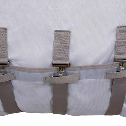 Horze Defense Combo Neck Fly Sheet - Atmosphere - 81 in - color: Atmosphere, size: 81 in