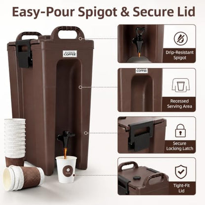 YUANHAO 5 Gallon Insulated Beverage Dispenser with Spigot - size: 5 GAL