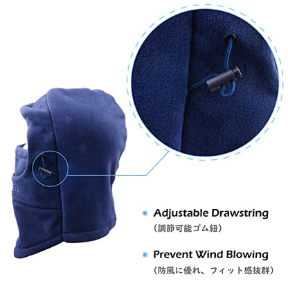 TRIWONDER Kids Winter Hats Balaclava Ski Mask for Boys Girls Toddlers Windproof Adjustable Cold Weather Face Mask Neck Warmer - color: Navy Blue