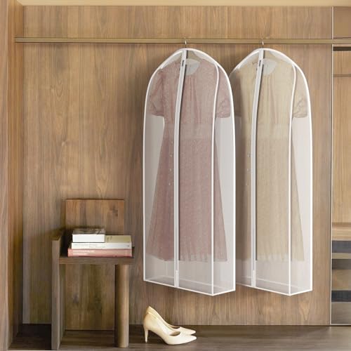 Zilink Garment Bags for Fur Coat Suit Bags for Closet Storage 50 in, White - size: 50"-4pack