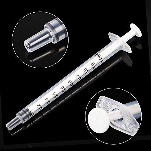 120pcs 1ml Syringes with Caps Luer Slip Tip Without Needles