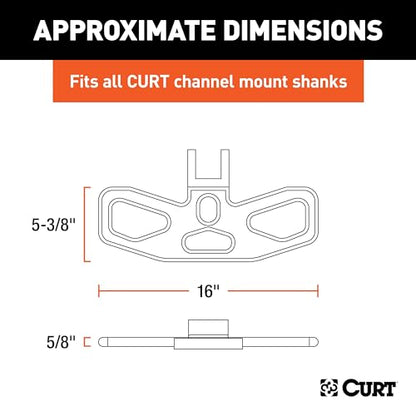 CURT 45909 Folding Hitch Step for Channel-Mount Adjustable Trailer Hitch Ball Mount