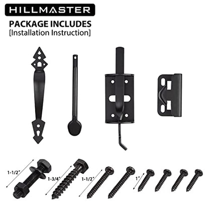 Thumb Gate Latch for Wooden Fence, Self Closing Gate Fence Latch with Decorative Handle, Heavy Duty Door Latch Gate Lock Hardware Kit for Outdoor Garden, Pool, Metal Gate, Vinyl Fence, Black Finish
