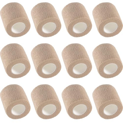 IndigoCase 12 Pack Self Adhesive Bandage Wrap 2 Inch x 5 yd Elastic Tape - color: Skin, size: 2 Inch - 12 Pack