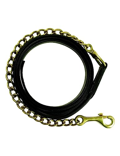 Gatsby Leather Lead w/30in Chain 71/2ft Havanna