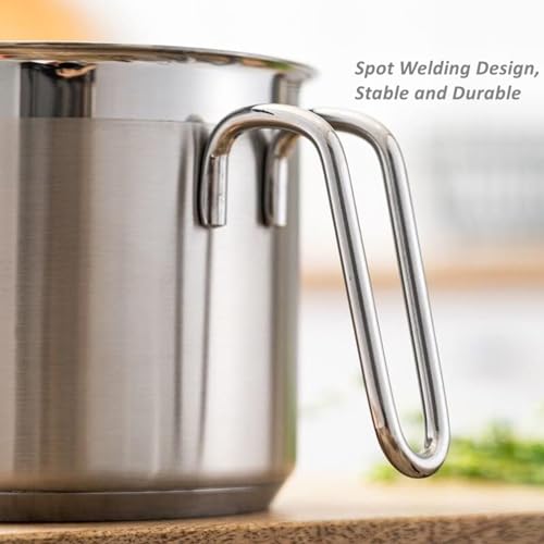 Stainless Steel Saucepan With Glass Lid, Sauce Pan, 2.5 Quart Cooking Pot, Perfect For Boiling Milk, Sauce, Gravies, Pasta, Noodles - size: 2.5 Quarts