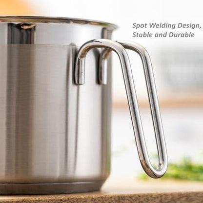 Stainless Steel Saucepan With Glass Lid, Sauce Pan, 2.5 Quart Cooking Pot, Perfect For Boiling Milk, Sauce, Gravies, Pasta, Noodles - size: 2.5 Quarts