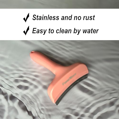 Pet Deshedding Tool with Curve Blade, Cat Grooming Brush, Tight V-shaped Teeth Shedding Comb for Cat and Dog (Pink, Large) - color: Pink, size: Large