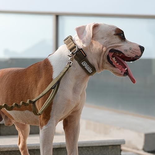 EXCELLENT ELITE SPANKER Tactical Nylon Padded Medium Dog Collar Adjustable - color: Black, size: M-(15.4"-19.3")