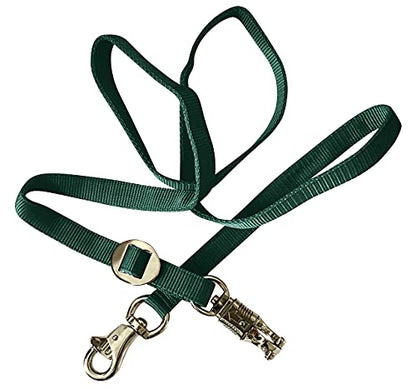 Majestic Ally Double Thick 36" to 72" Trailer Tie for Horse Haulage, Cross tie with Adjustable Buckle, Panic Snap and Bull Snap – 1" Wide by 36" to 72" Long (Hunter Green) - color: Hunter Green
