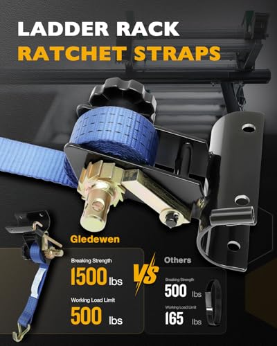 Roof Rack Straps, Ladder Rack Ratchet Straps, Lumber Rack Tie Down Strap - color: Blue (4 pcs), size: Black Round Tube