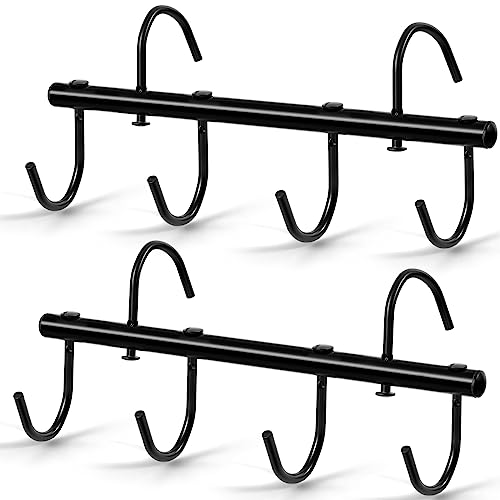 Dunzy 2 Pcs Black Tack Rack with Swivel Hooks 6 Hook Horse Trailer Organizer Portable Tacks Hangers Hanging Bridle for Horse Tack Holder Stall Barn and Fence Trailer Accessories - style: 6 Hooks Style