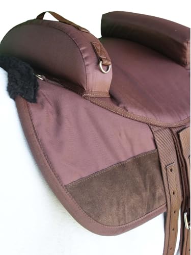 Horse Western Bareback Saddle Pad Trail w/ Pockets Girth Stirrups 39205 - color: Brown