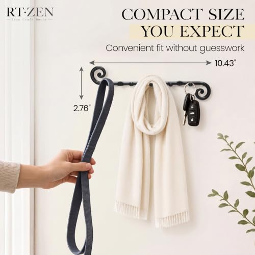 RTZEN Farmhouse Small Key Holder for Wall, Wrought Iron Wall Mount Rack - style: Classic