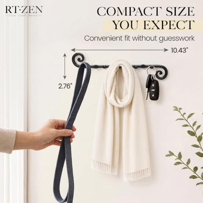 RTZEN Farmhouse Small Key Holder for Wall, Wrought Iron Wall Mount Rack - style: Classic