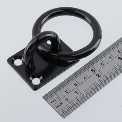4Pcs 8mm 304 Stainless Steel Square Pad Horse Tie Rings - size: 8mm