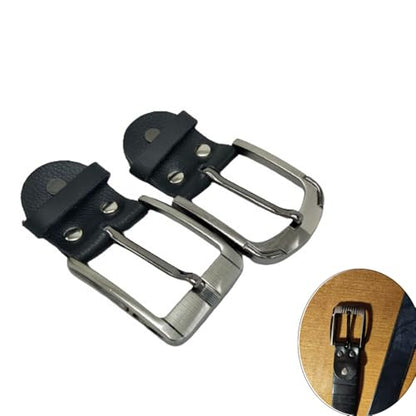 2 Pack Classic Belt Buckles Set with Belt Loop and Mount Snap Connector Replacement Single Prong Square Roller Buckle for Leather Belts Strap 1.5'' Width Women Men Western Belts Leather Straps