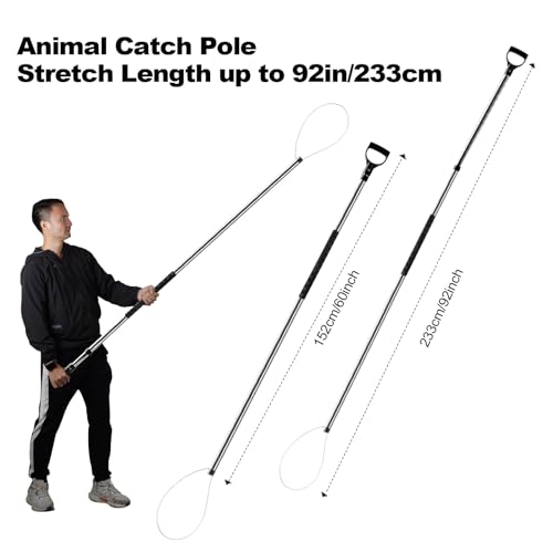 92" Animal Catch Pole Wildlife Control Tool Noose Holder Net Kit