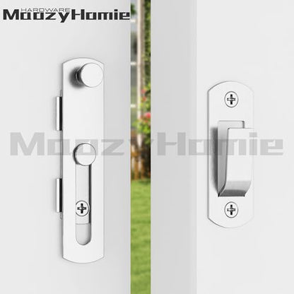 4 Inch Flip Latch Gate Latches, 180 Degree Flip Barn Door Lock Latch, Heavy Duty SUS304 Stainless Steel Flip Sliding Latch, Bolt Buckle Lock for Barn Sliding Doors, Brushed Nickel, 2 Pack - color: Brushed Nickel