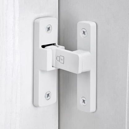 Matte White 90 Degree Barn Door Lock ，Right Angle Door Lock Latch - color: Matte White_90 Degree