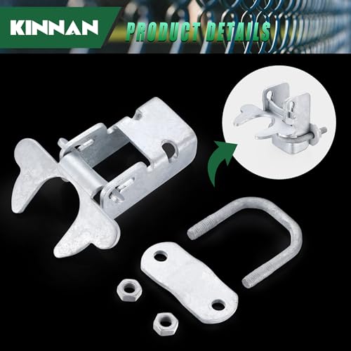 1-3/8" Kennel Gate Latch,KINNAN Butterfly Gate latches,Chain Link Fence Gate Latch Lock for Dog Kennels with Padlock Hole,Kennel Panels from 1-3/8'' to 1-3/8" Kennel Gate Frame 1 PCS - size: 1-3/8 1Pcs
